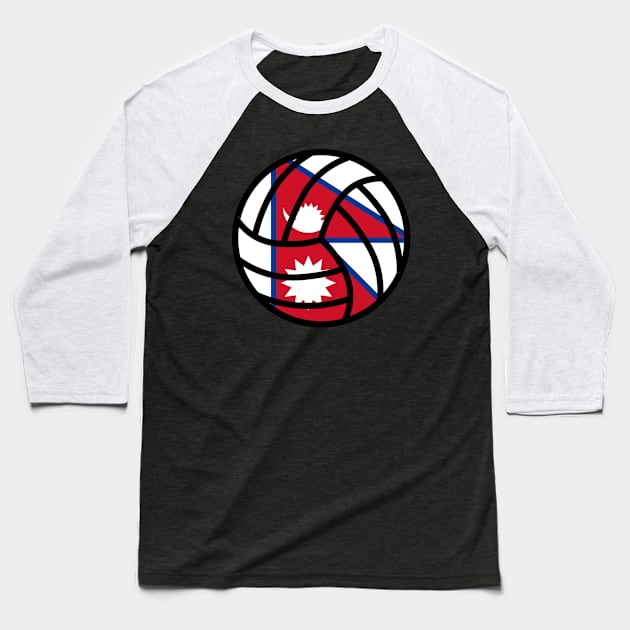 Nepalese Volleyball Baseball T-Shirt by Artomino